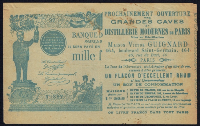 1000 francs Maison Guignard